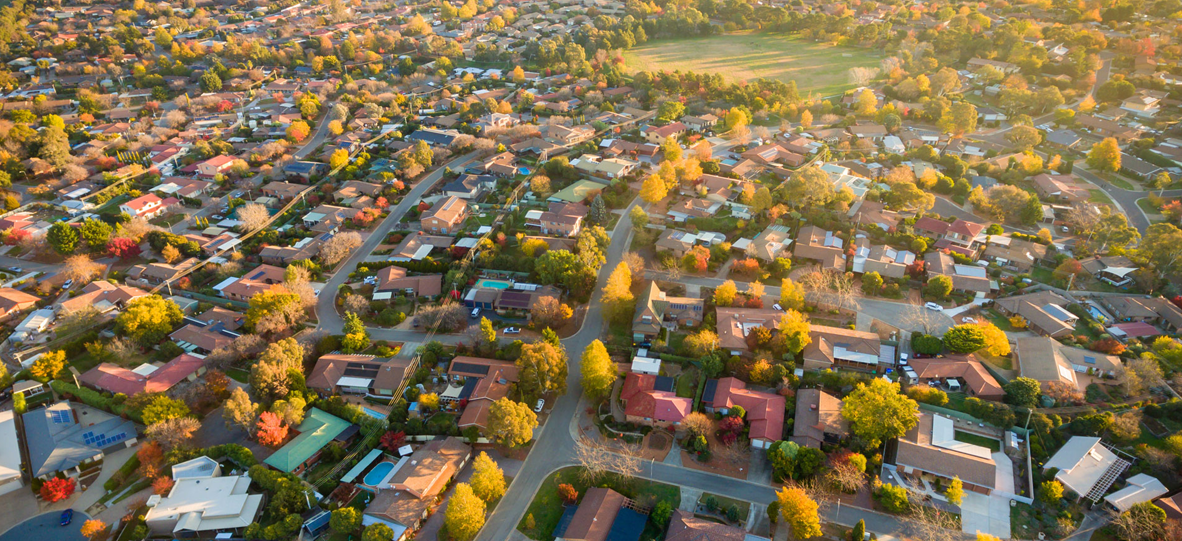 aerial view of neighbourhood