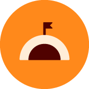 Hill with flag icon.